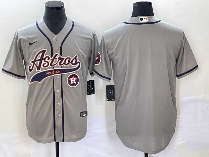 Men's Houston Astros Blank Grey Cool Base Stitched Baseball Jerseys